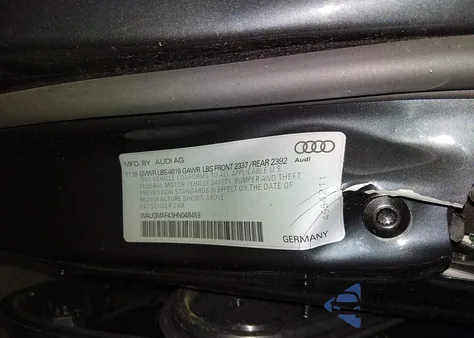 2017 Audi A4 2.0T Ultra Premium from USA, damaged, VIN WAUGMAF43HN048459